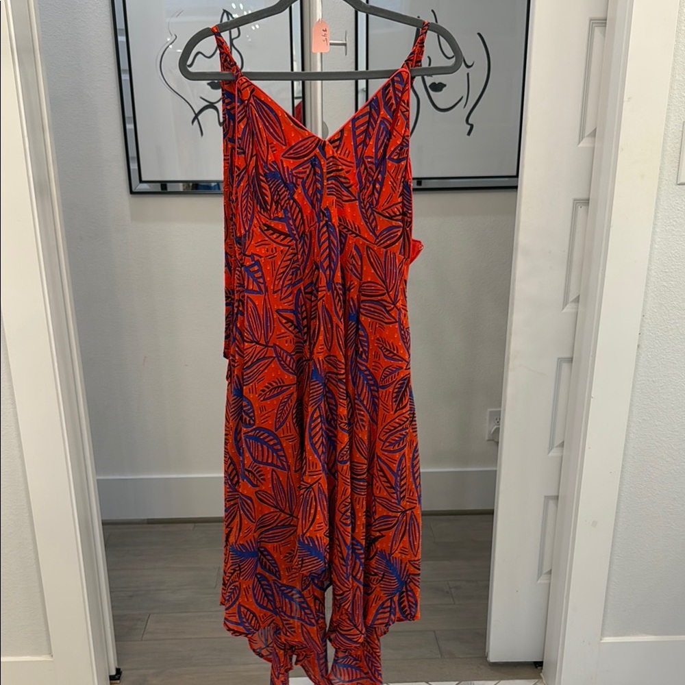 Alexis Vibrant Red and Blue Dress